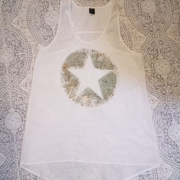 WHITE sheer sleeveless top - Picture 7 of 11